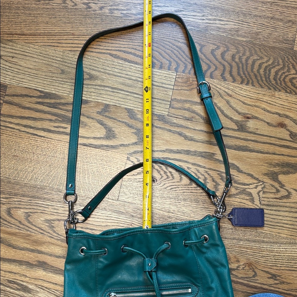 Coach Daisy Teal Leather Shoulder Bag - Picture 12 of 15